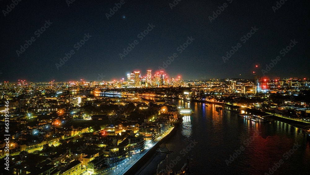 night view of the city in London