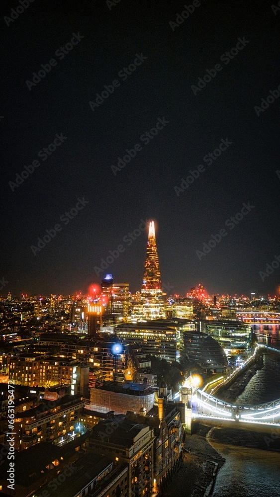 Unique photo of the Shard in London at night