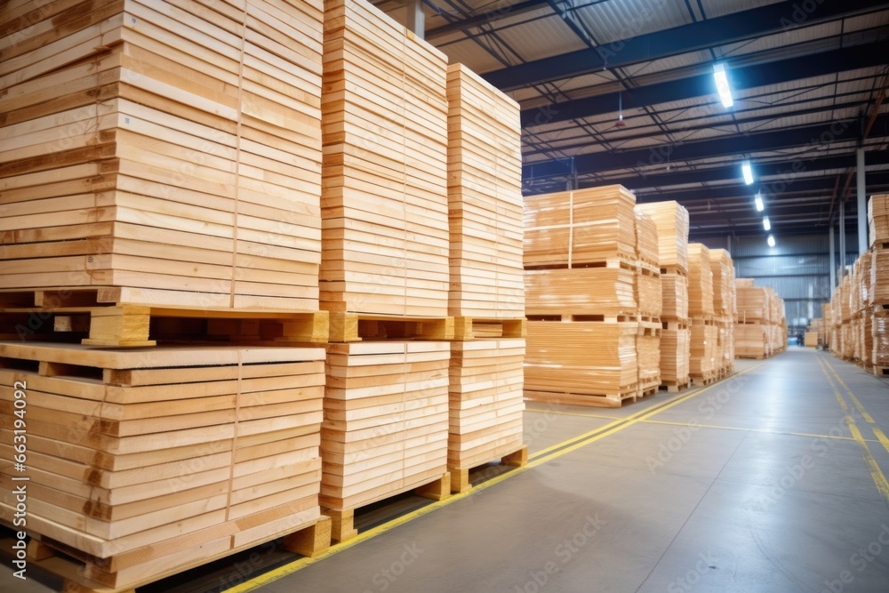 pallets stacked in warehouse pallets stacked in warehouse