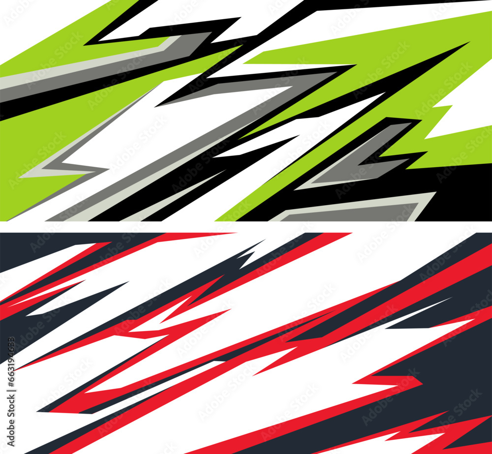 Side body graphic sticker set. Abstract racing design concept. Car decal wrap design for motorcycle, boat, truck, car, boat and more. Side body graphic sticker set. Abstract racing design concept. Car decal wrap design for motorcycle, boat, truck, car, boat and more.