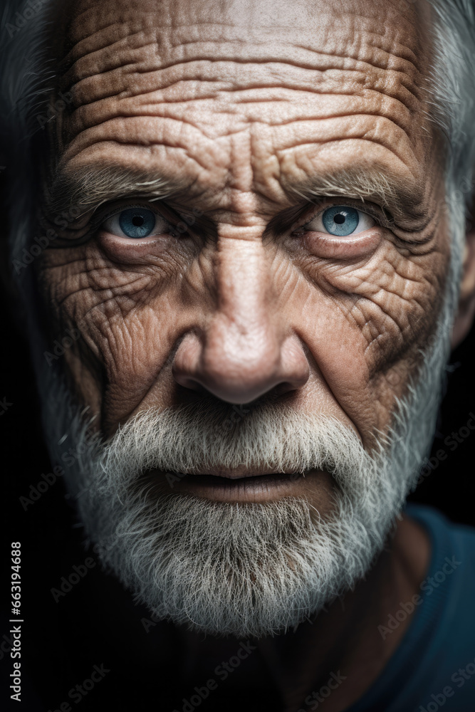 portrait of an old man with wrinkles. sailor