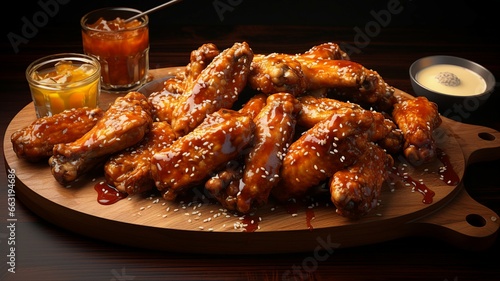 Sweet and Tangy Honey BBQ Wings Platter