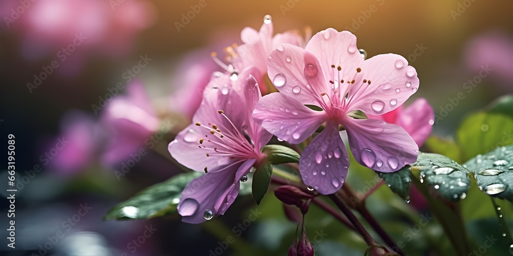 flower and water drops flower and water drops