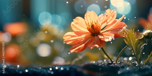 flower and water drops