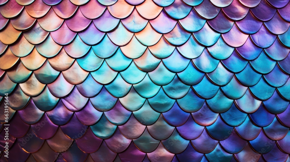 Fish scales shimmer and shine in a mesmerizing pattern Fish scales shimmer and shine in a mesmerizing pattern