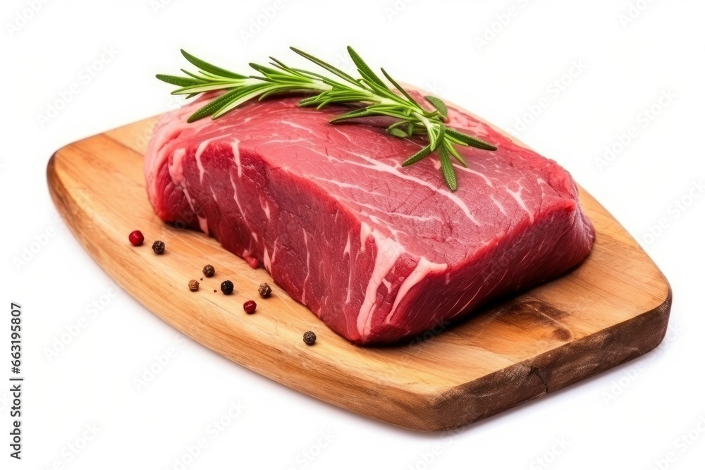 Fillet steak beef meat isolated on white background.