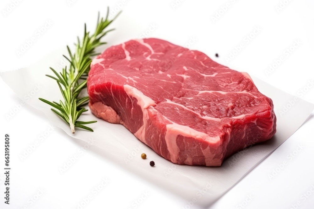 Fillet steak beef meat isolated on white background.