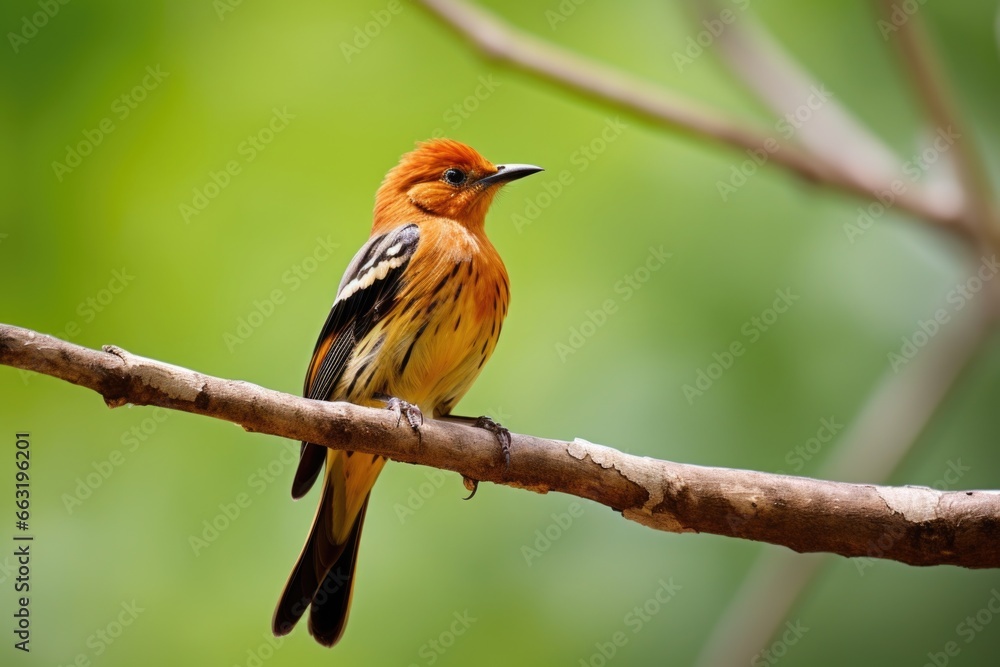a single bird perched on a branch, with an empty spot beside it a single bird perched on a branch, with an empty spot beside it