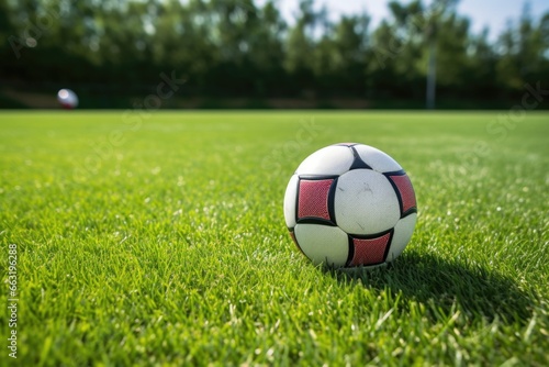 deflated soccer ball on grass field