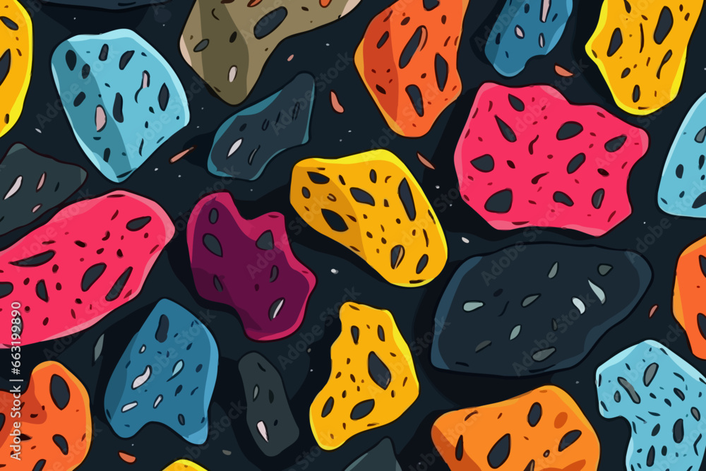 Quirky Rocks Lava rocks quirky doodle pattern, wallpaper, background, cartoon ...