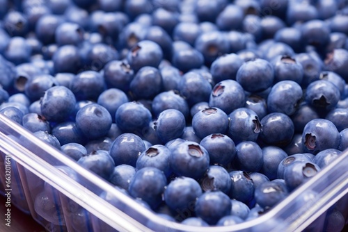 Wallpaper Mural non-organic blueberries in a supermarket plastic tray Torontodigital.ca