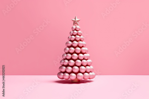 Creative pink christmas tree