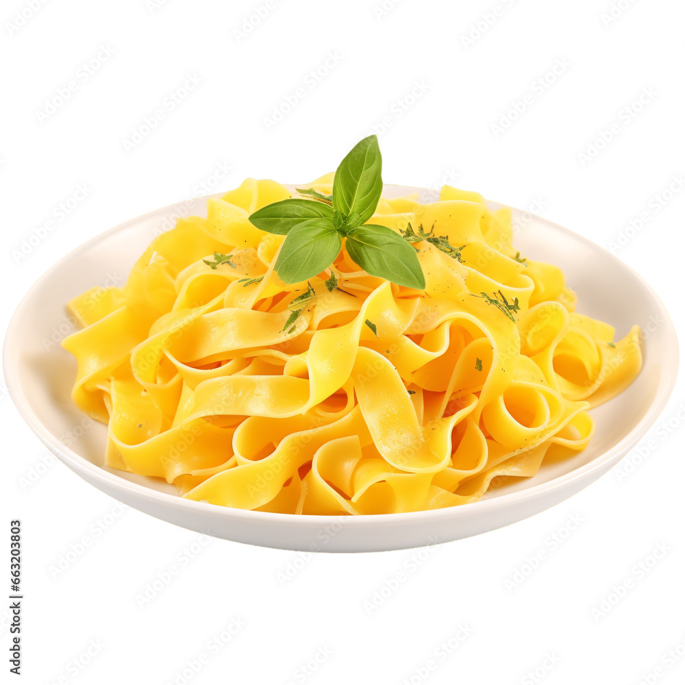 Delicious Italian pappardelle or Tagliatelle al ragu pasta plate with