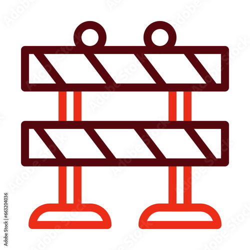 Barricade Thick Line Two Colors Icon Design