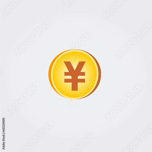 Icône Yen Devise Monnaie Argent Logo Bouton Illustration Vecteur Couleurs Orange