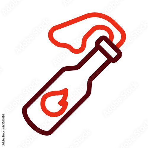 Molotov Thick Line Two Colors Icon Design