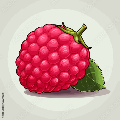 Raspberry. Raspberry hand-drawn comic illustration. Vector doodle style cartoon illustration.