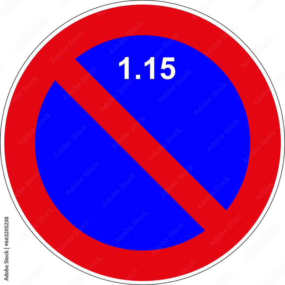 Cartello Parcheggio Vietato Ai Non Residenti AUA SIGNALETIQUE, PVC 1.5mm, Diametro 200 Mm