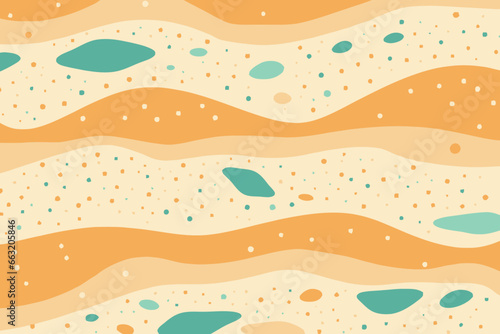 Sand quirky doodle pattern, wallpaper, background, cartoon, vector, whimsical Illustration