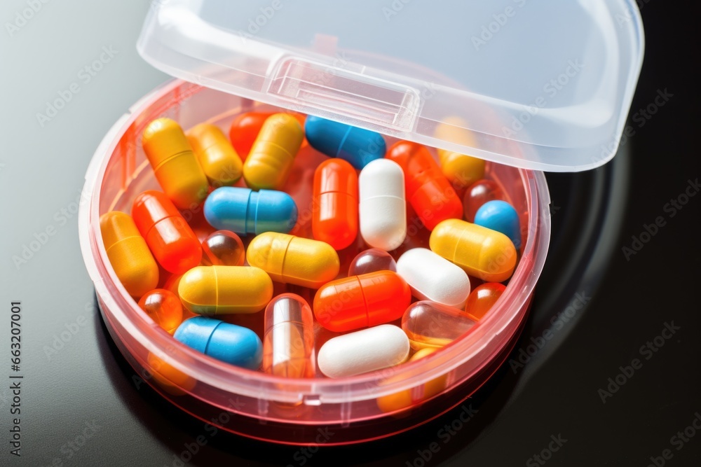 prescription medicine in a pill container prescription medicine in a pill container