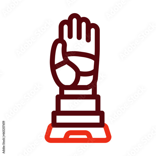 Space Gloves Thick Line Two Colors Icon Design