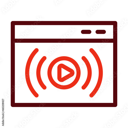 Livestream Thick Line Two Colors Icon Design