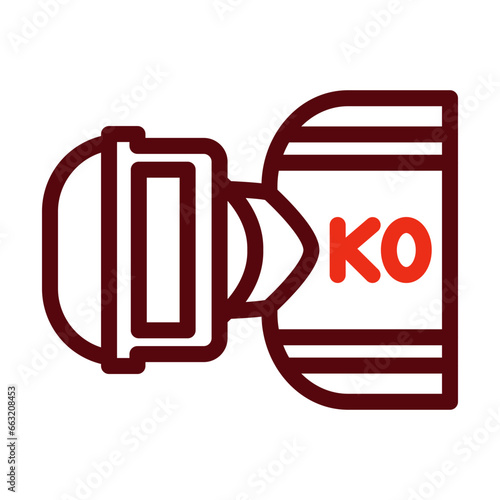 Knocked Out Thick Line Two Colors Icon Design
