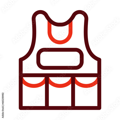 Body Armor Thick Line Two Colors Icon Design