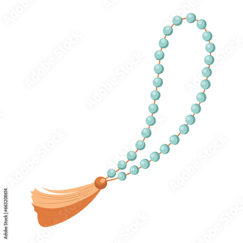 Sacred beads for meditation and concentration, shamanic object, isolated vector illustration
