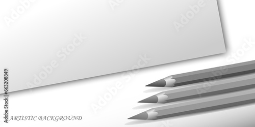 Paper with pencils. A sheet of paper with pencils drawn on it. Vector illustration