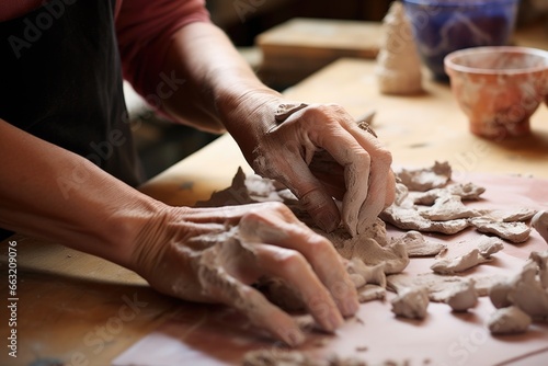 hands molding clay into a distinguishable shape