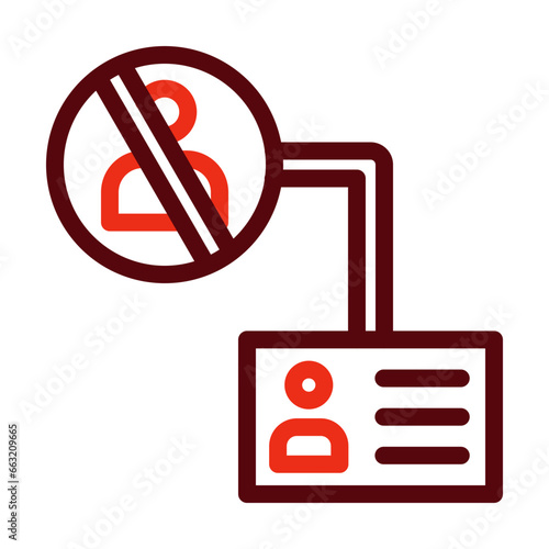 DeIdentification Thick Line Two Colors Icon Design