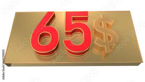  Creative gold3d number 65  $ photo