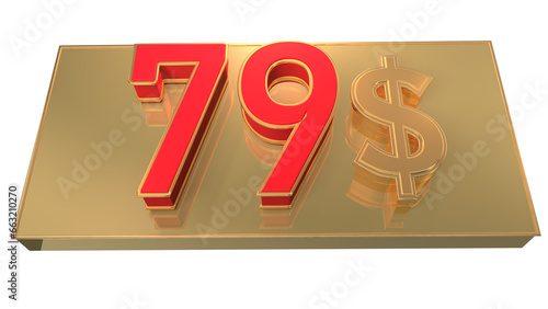  Creative gold3d number 79  $ photo