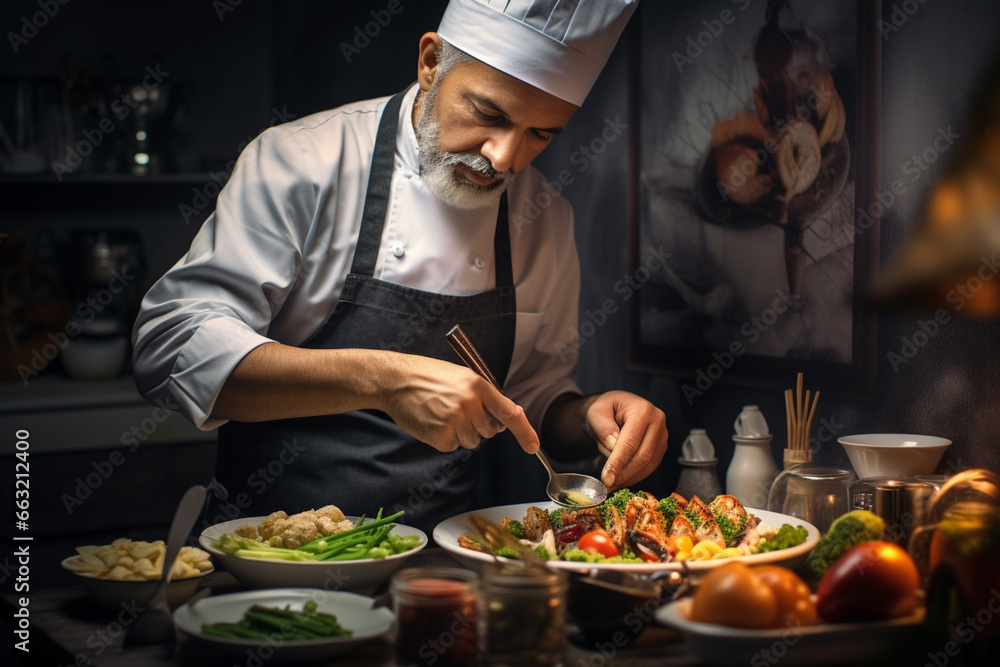 man With finesse, he prepared a gourmet meal for a special occasion. man With finesse, he prepared a gourmet meal for a special occasion.