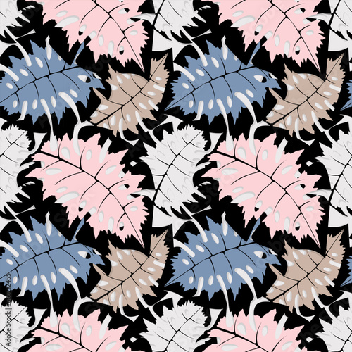 Monstera leaves beautiful glamorous and elegant pattern, fashion, beauty, cosmetics, luxury and chic.