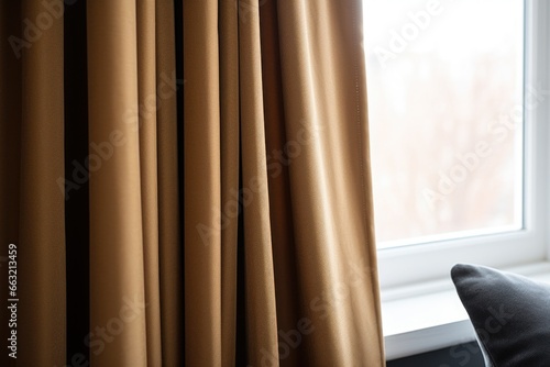 close-up of blackout curtains on a bedroom window