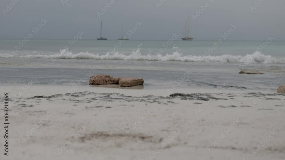 Landescape sea breaks on the shore. Super slow motion 4K Landescape sea breaks on the shore. Super slow motion 4K