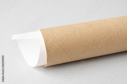 Obraz na plátně Cardboard mailing, shipping tube mockup.