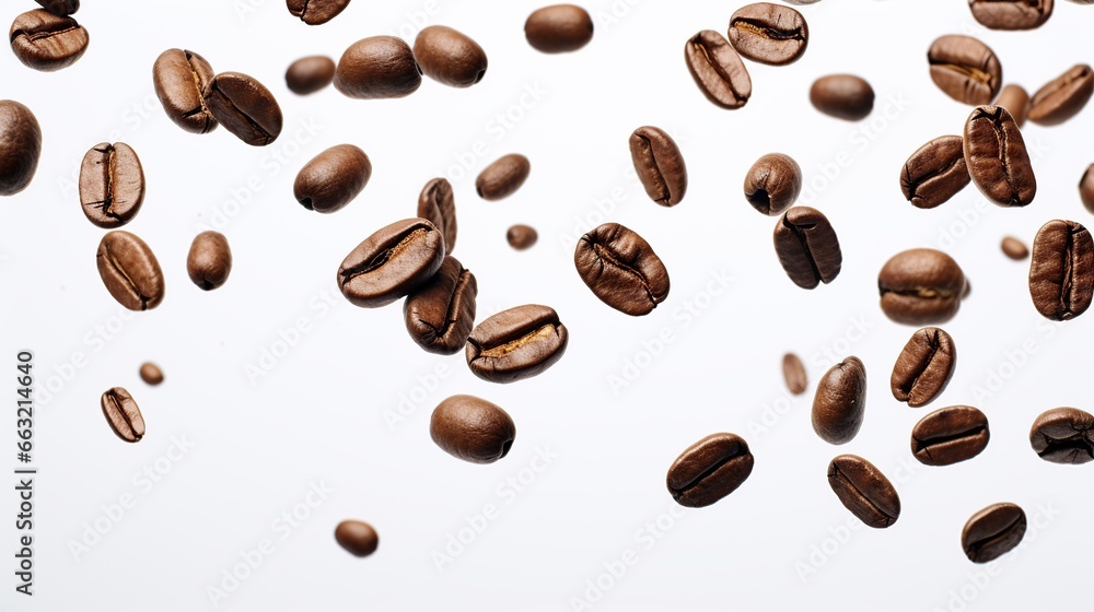 Coffee beans isolated on white background. Generative AI Coffee beans isolated on white background. Generative AI