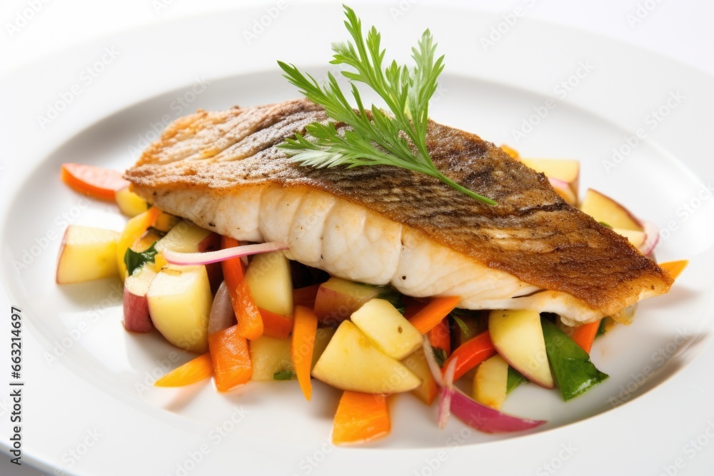 fish fillet with vegetables, lent meal