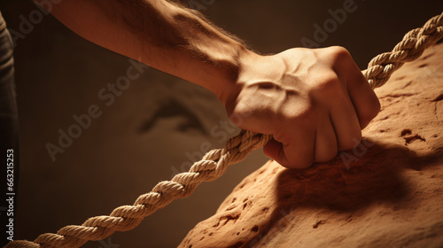 Rock climbing gym rope