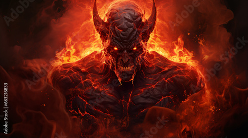 Satan devil fire portrait