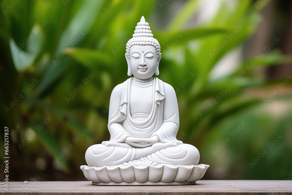 white ceramic buddha statue in a peaceful posture