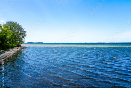 Landscape at Wendorf Beach near Wismar. View of the Baltic Sea.