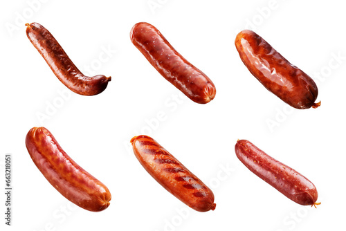 Sausage collection isolated on a transparent background