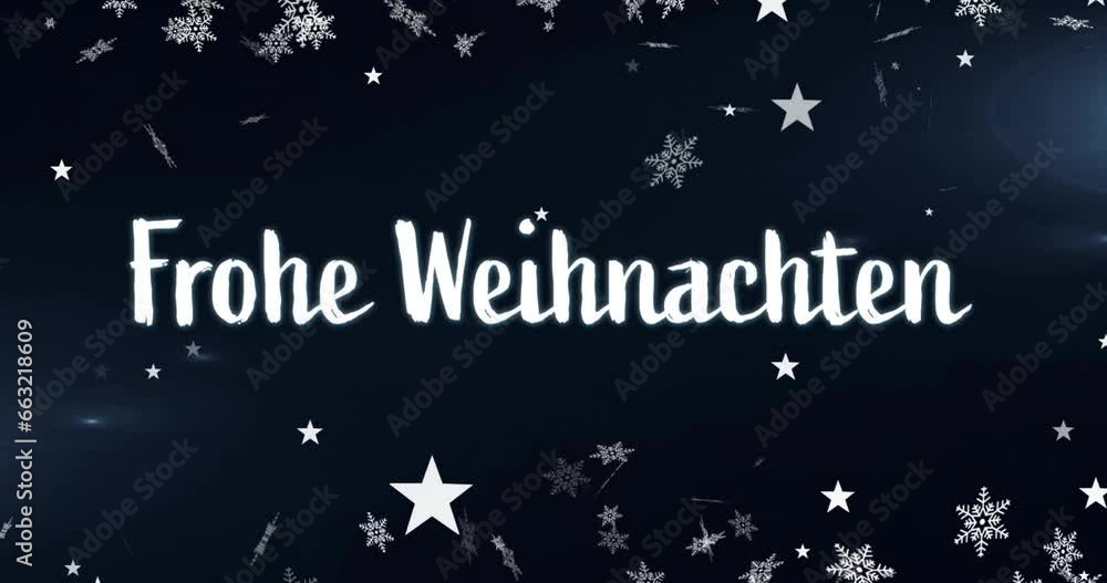 Animation of frohe weihnachten text over snow falling in christmas winter scenery background Animation of frohe weihnachten text over snow falling in christmas winter scenery background