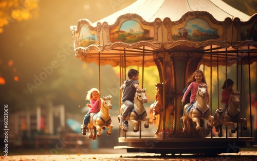Kids Enjoy Natural Park Merry Go Round © Umar
