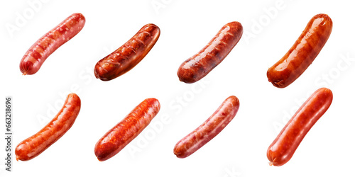 Sausage collection isolated on a transparent background