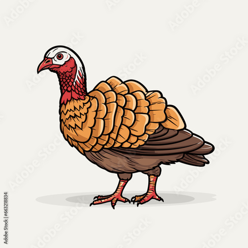 Gobbler hand-drawn illustration. Gobbler. Vector doodle style cartoon illustration. AI generative